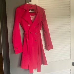 Women’s Guess Trench Coat, hot pink, size XS